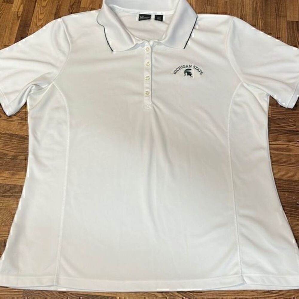 Gear for sports women’s polo style Michigan State Spartans knit shirt. Size XL.